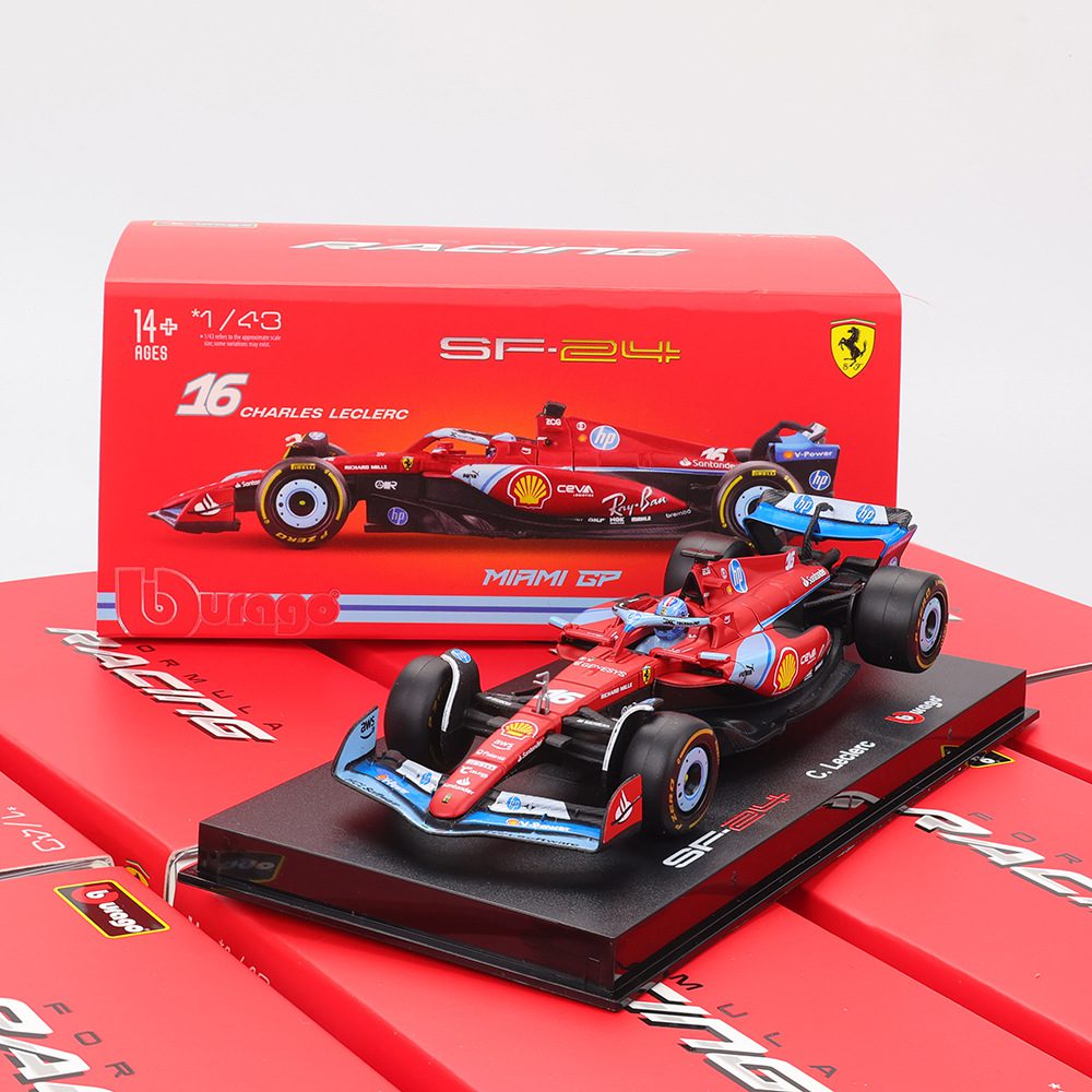 1:43 2024 Ferrari F1 SF24 #16 & #55 Die-Cast Model - Miami GP