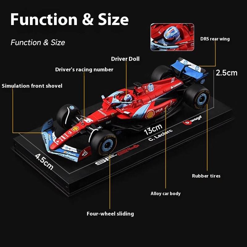 1:43 2024 Ferrari F1 SF24 #16 & #55 Die-Cast Model - Miami GP