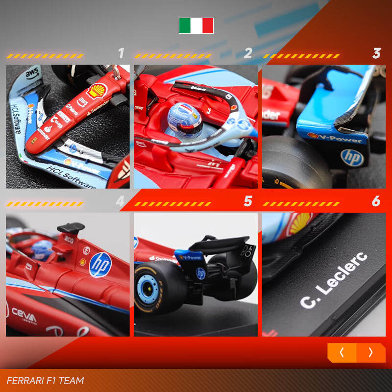 1:43 2024 Ferrari F1 SF24 #16 & #55 Die-Cast Model - Miami GP