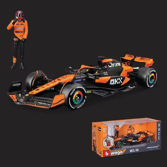 1:24 2024 McLaren F1 MCL38 #81 Die-Cast Model with Oscar Piastri #81 Figure – Miami GP