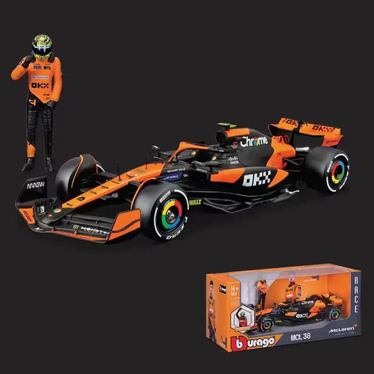 1:24 2024 McLaren F1 MCL38 #4 Die-Cast Model with Lando Norris #4 Figure – Miami GP